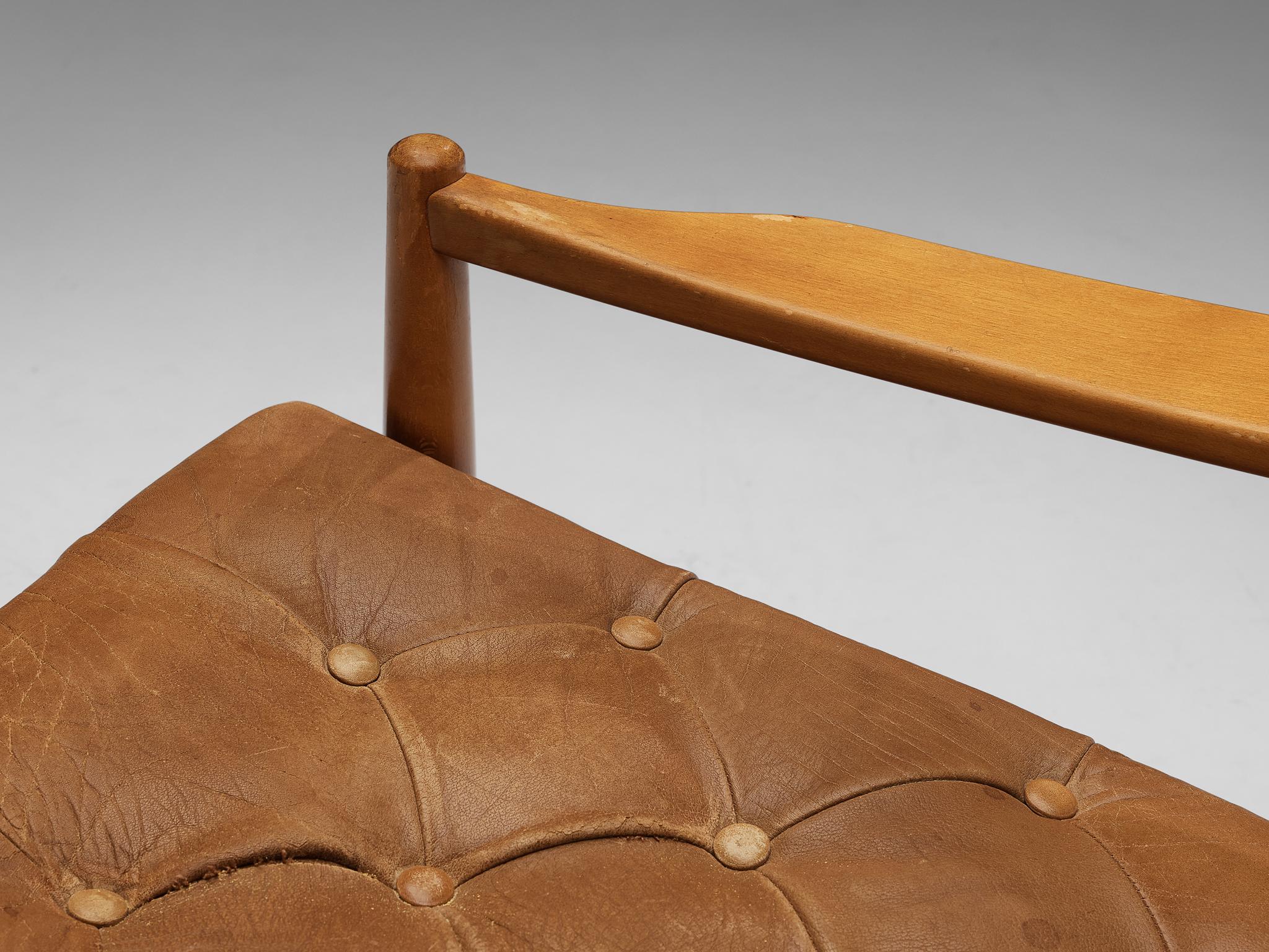 Ingemar Thillmark for OPE 'Läckö' Lounge Chair in Brown Leather