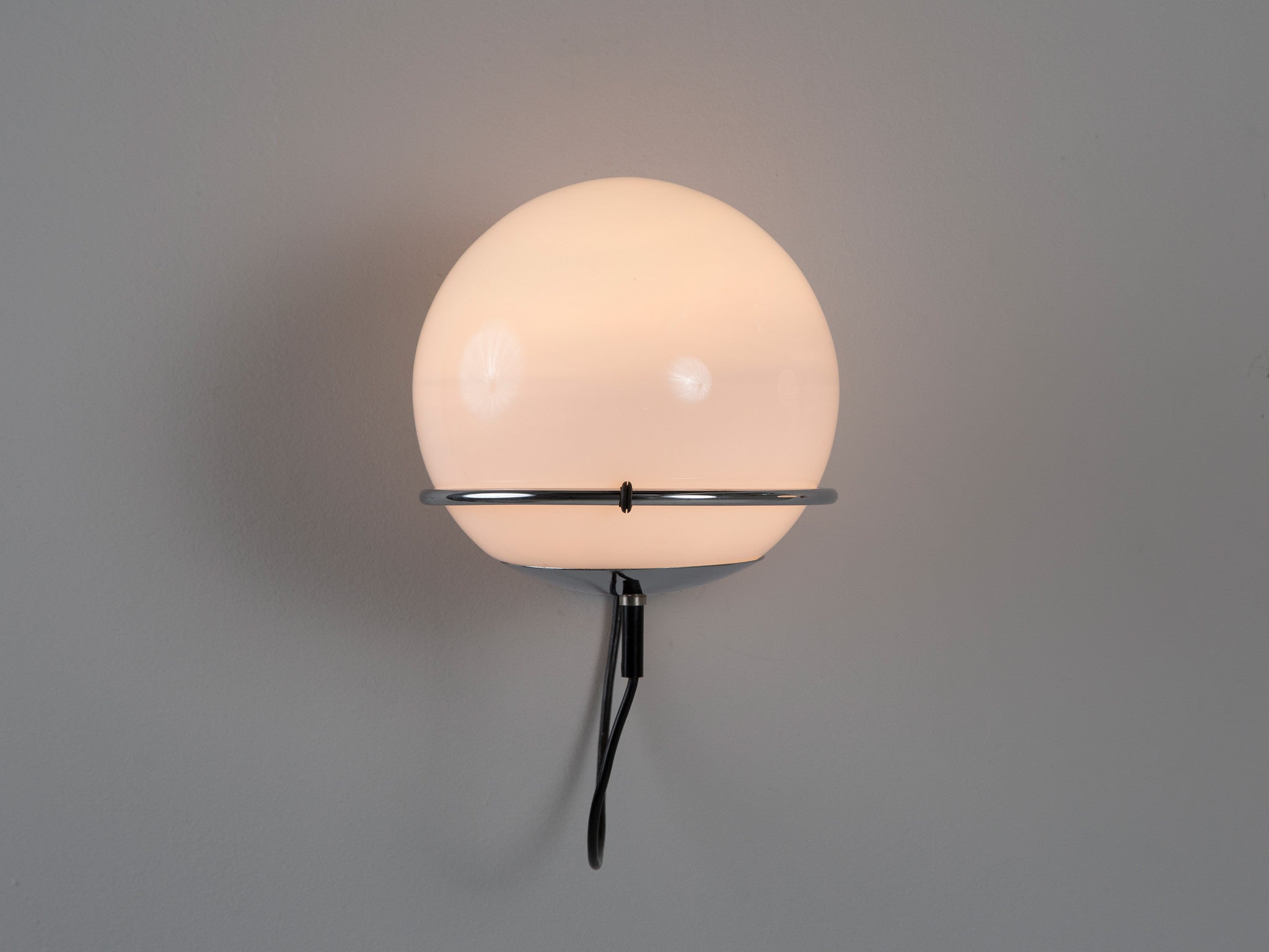 Globe-Shaped Wall Light in Opaline Glass