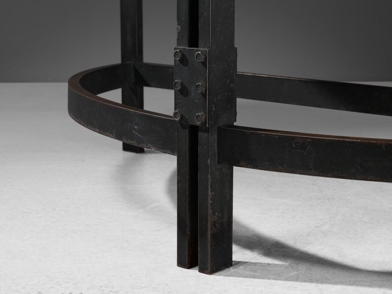 Poul Kjærholm Semicircular Table in Steel, Cork and Beech