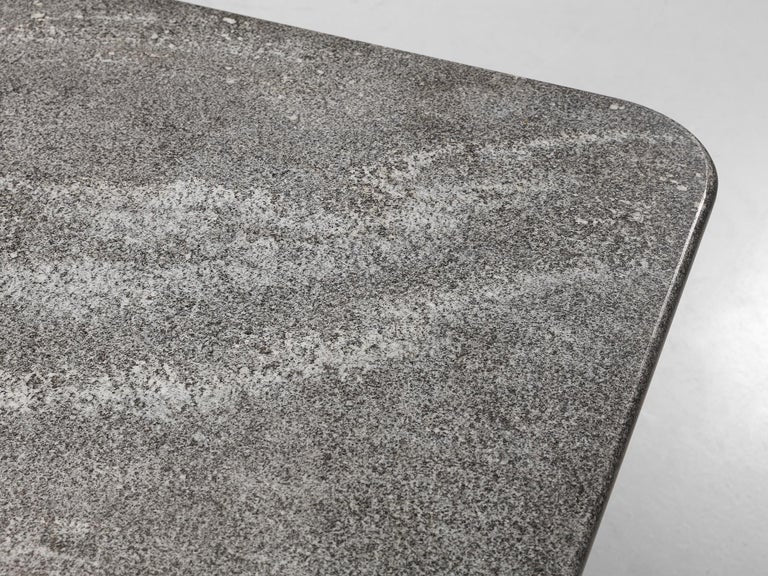 Italian Side Table in Metal and Rectangular Granite Top
