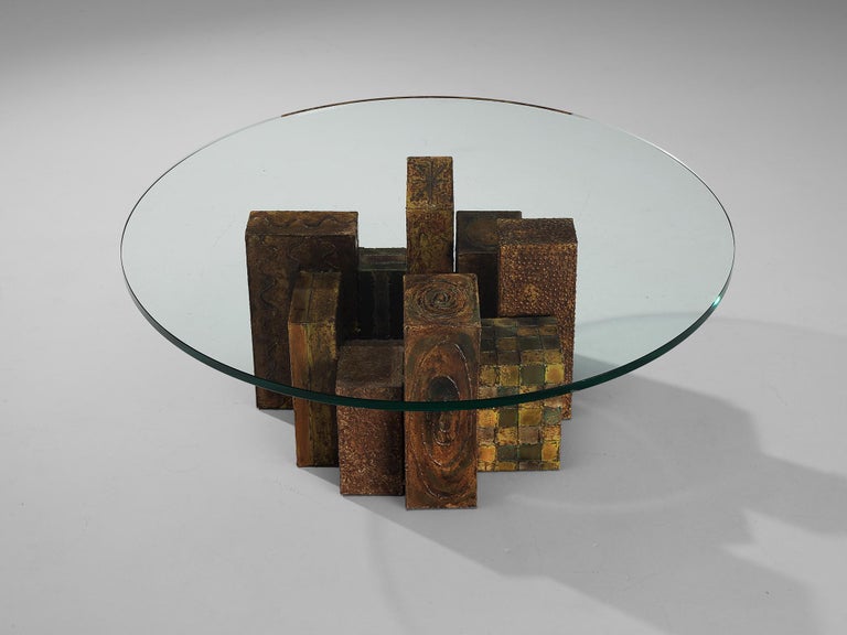 Paul Evans 'Skyline' Coffee Table in Welded and Patinated Steel