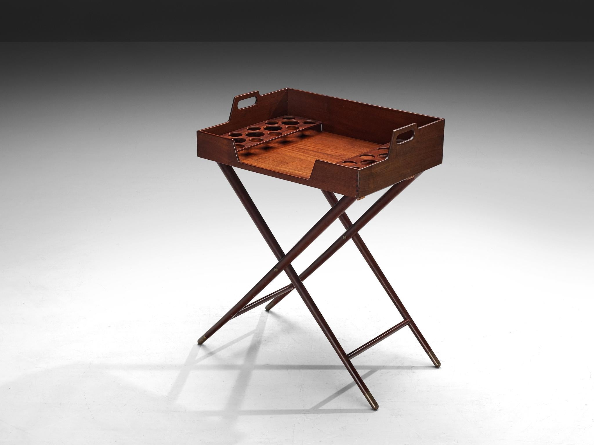 Acton Bjørn Extremely Rare Tray Table in Teak and Brass