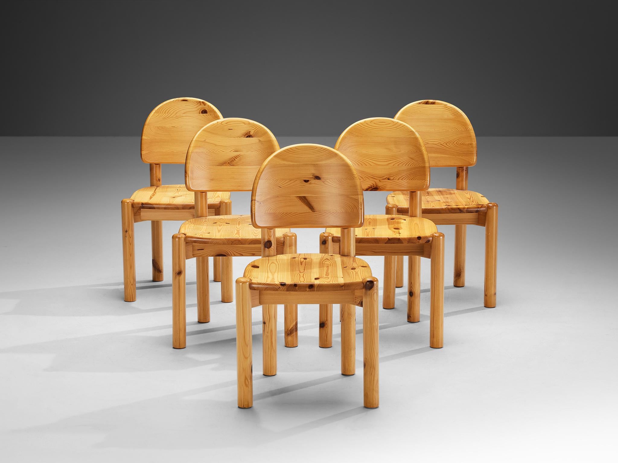 Rainer Daumiller Set of Five Dining Chairs in Pine