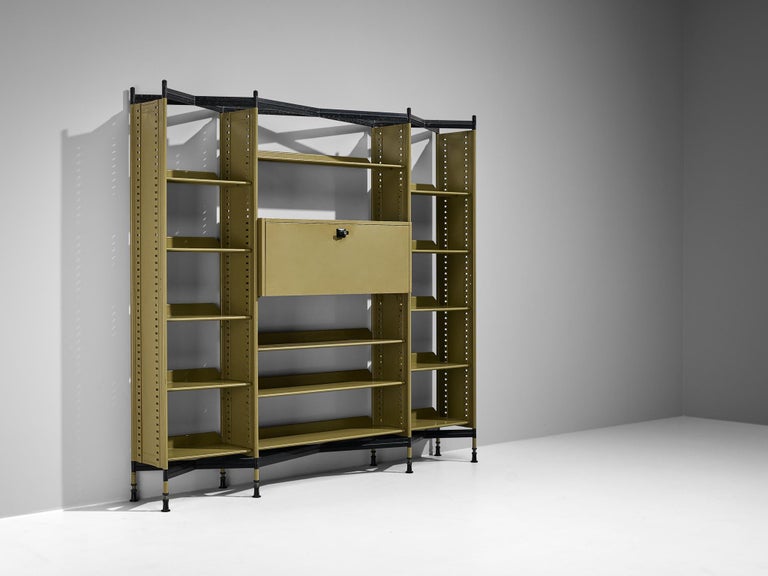 Studio BBPR for Olivetti 'Spazio' Shelving System in Green Coated Steel