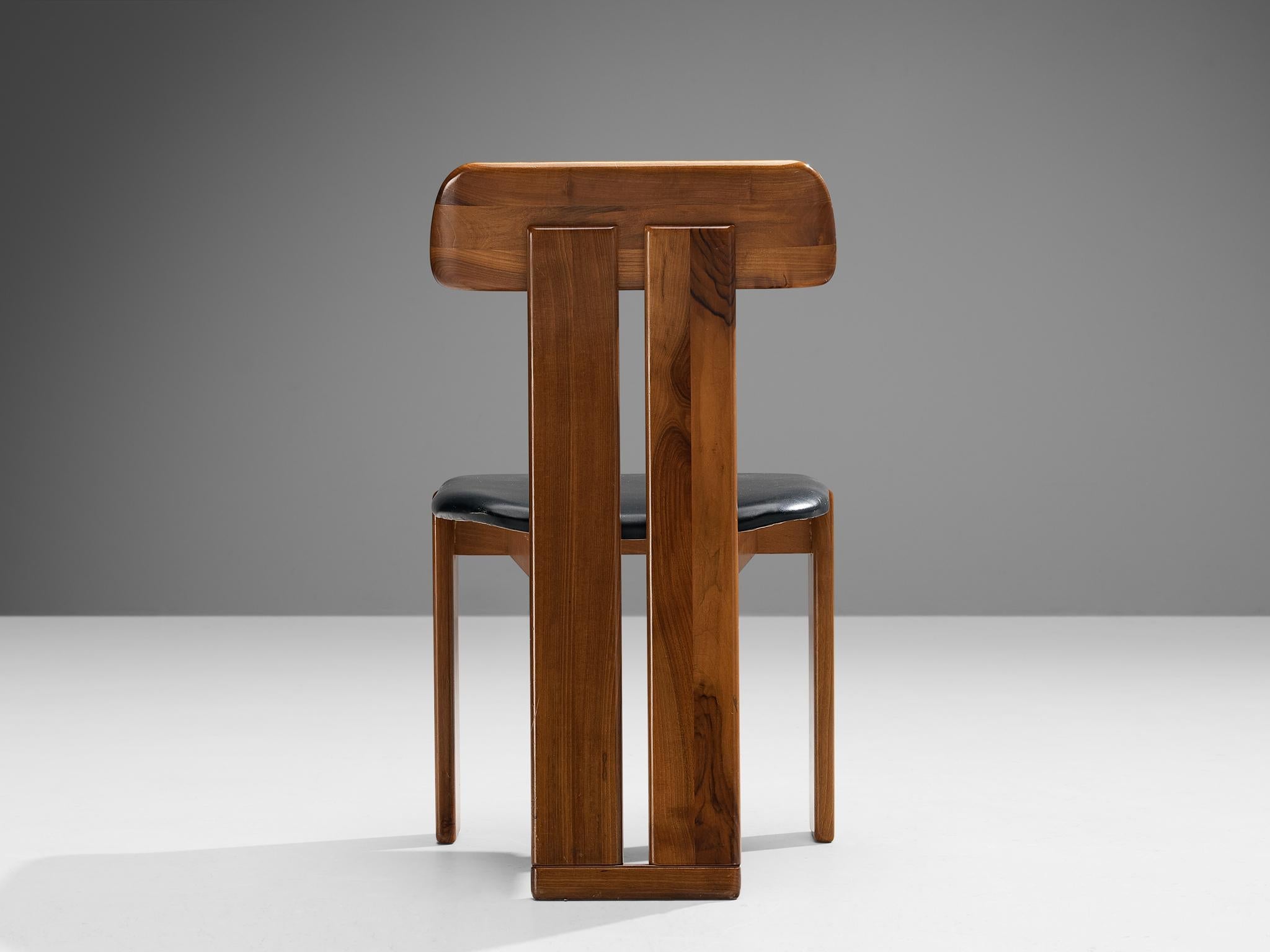 Mario Marenco for Mobil Girgi Set of Six Dining Chairs in Walnut