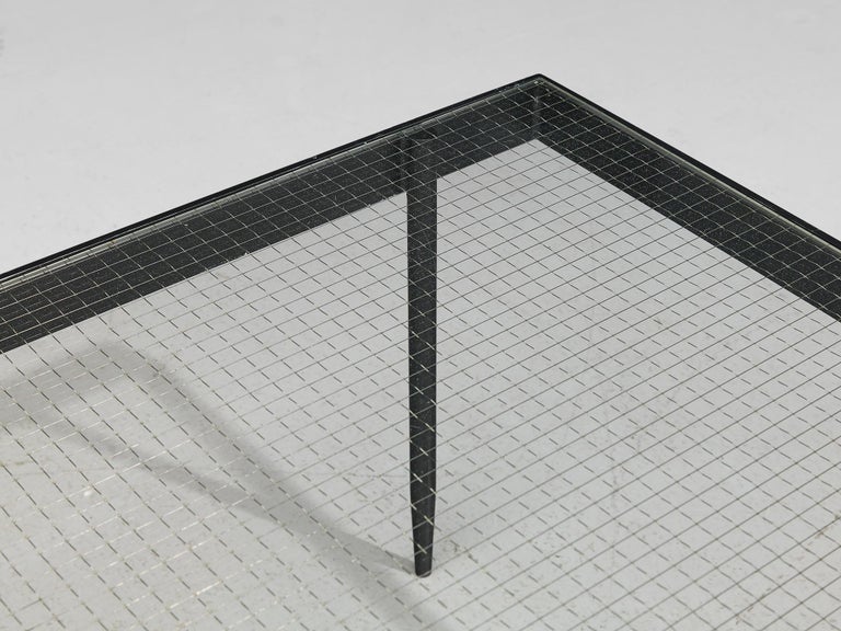 Janni van Pelt Square Coffee Table in Glass and Steel