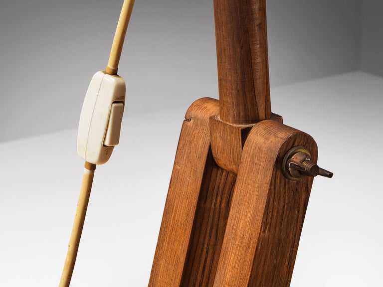 Paolo Pallucco Playful Table Clamp Lamps in Solid Chestnut