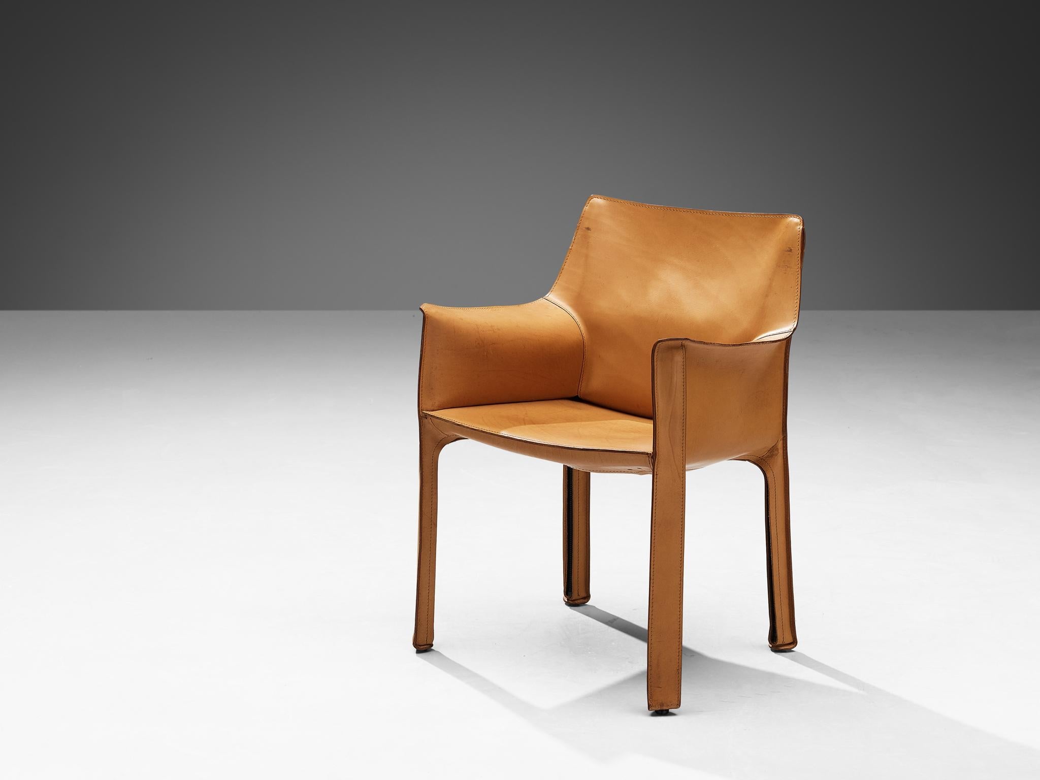 Mario Bellini for Cassina 'CAB 413' Dining Chair in Leather
