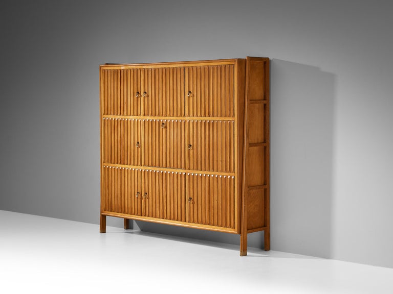 Rare C.M. Varos for Casa Moderna Highboard in Blond Stained Wood