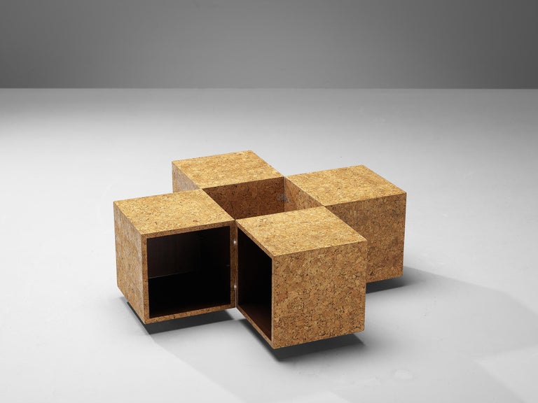 Playful Transformable Coffee Table in Cork
