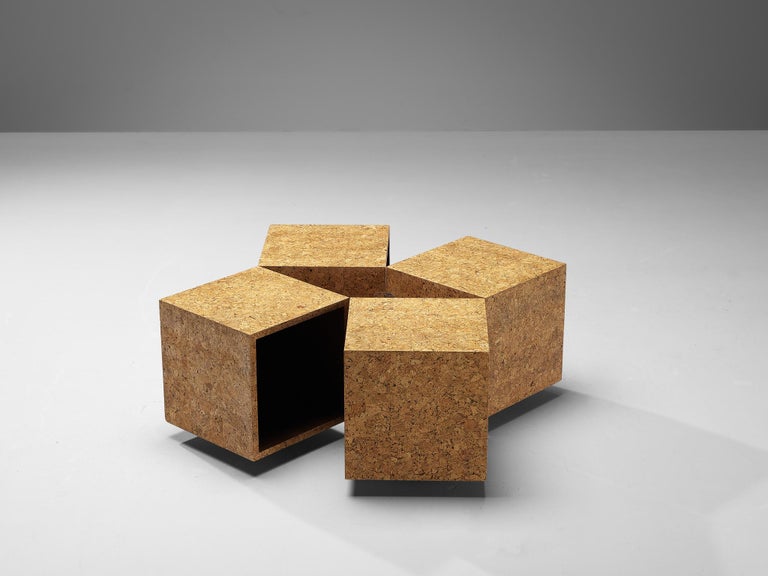 Playful Transformable Coffee Table in Cork