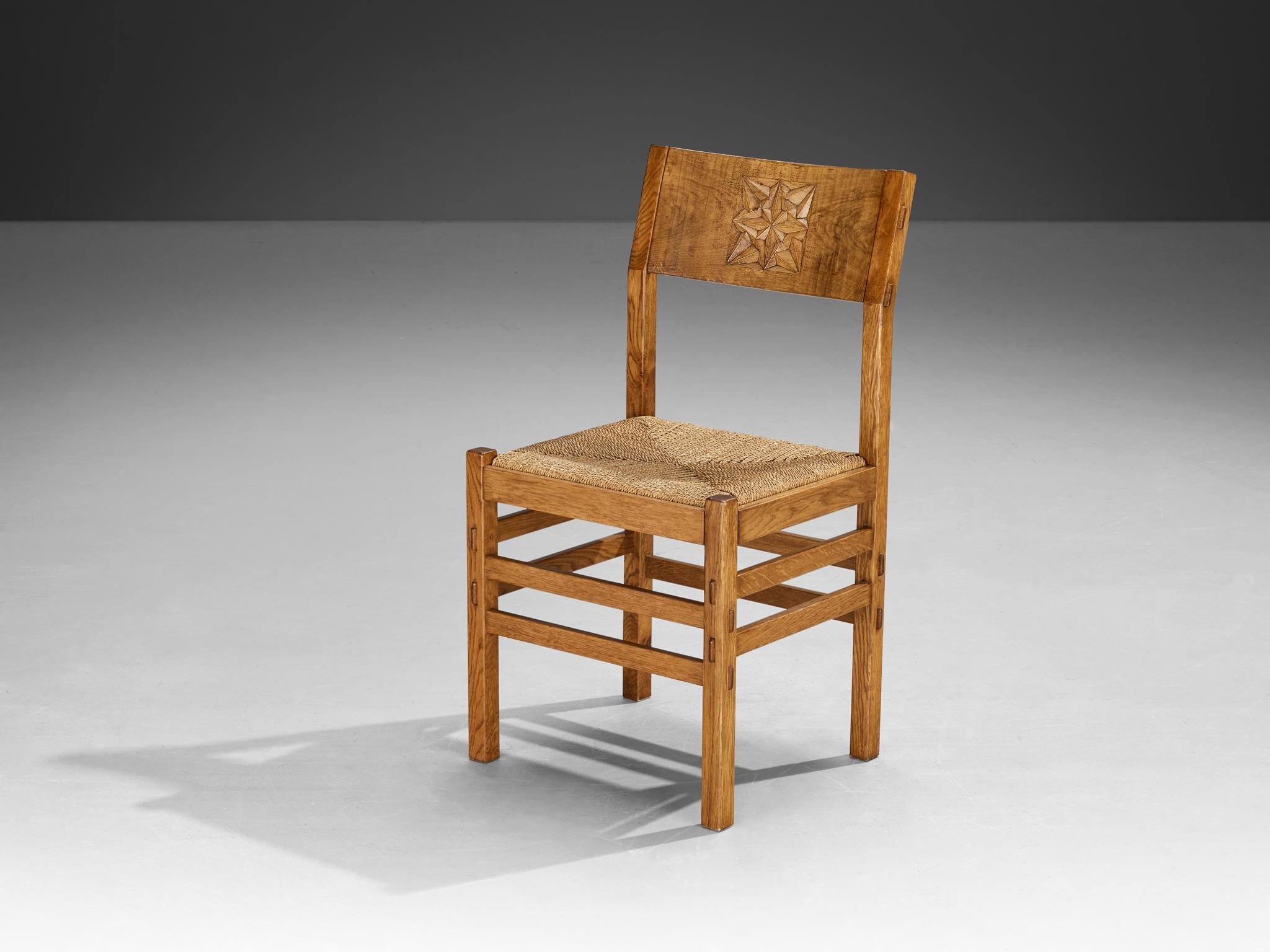 Giuseppe Rivadossi for Officina Rivadossi Set of Four Dining Chairs in Oak