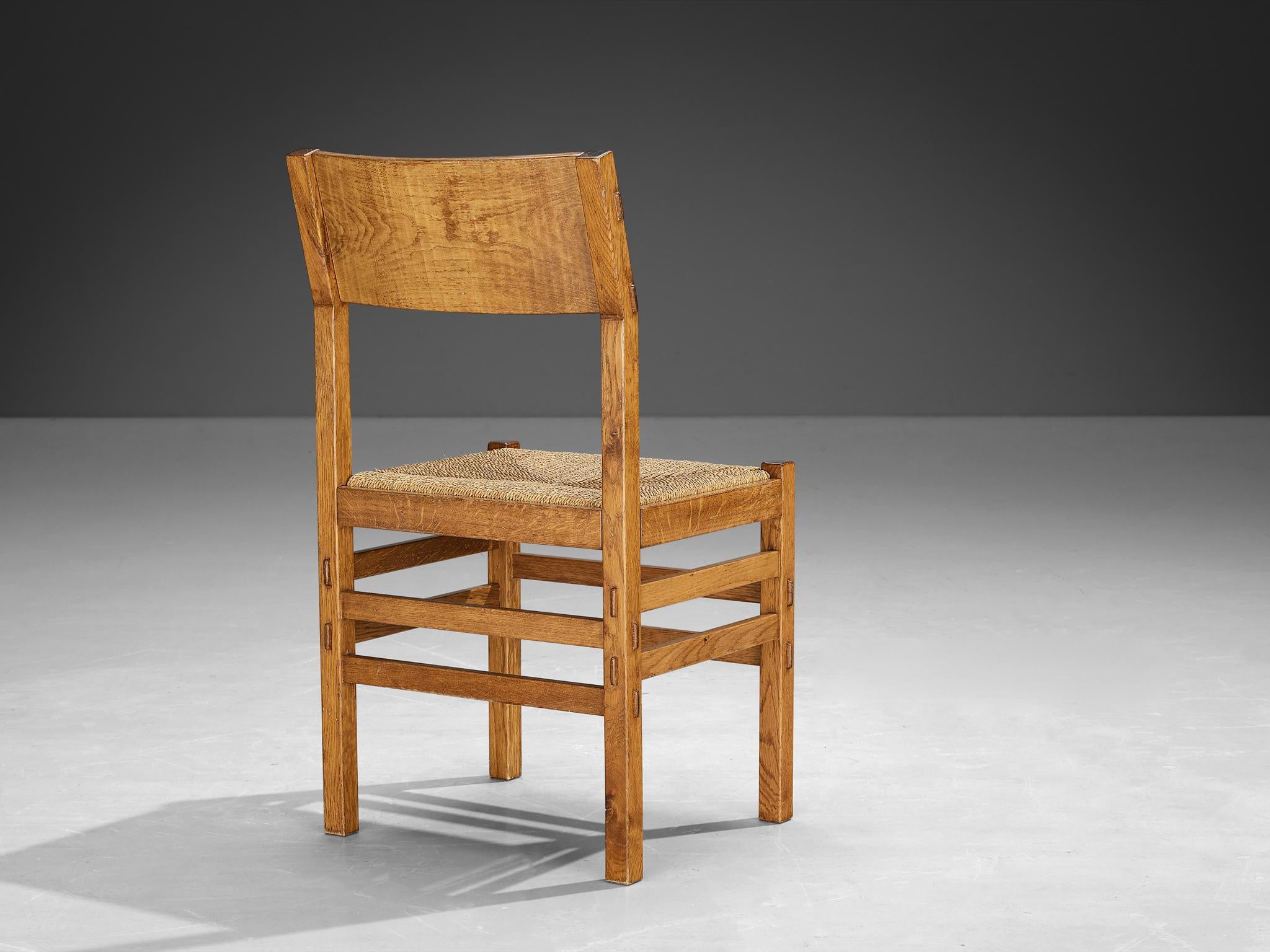 Giuseppe Rivadossi for Officina Rivadossi Set of Four Dining Chairs in Oak