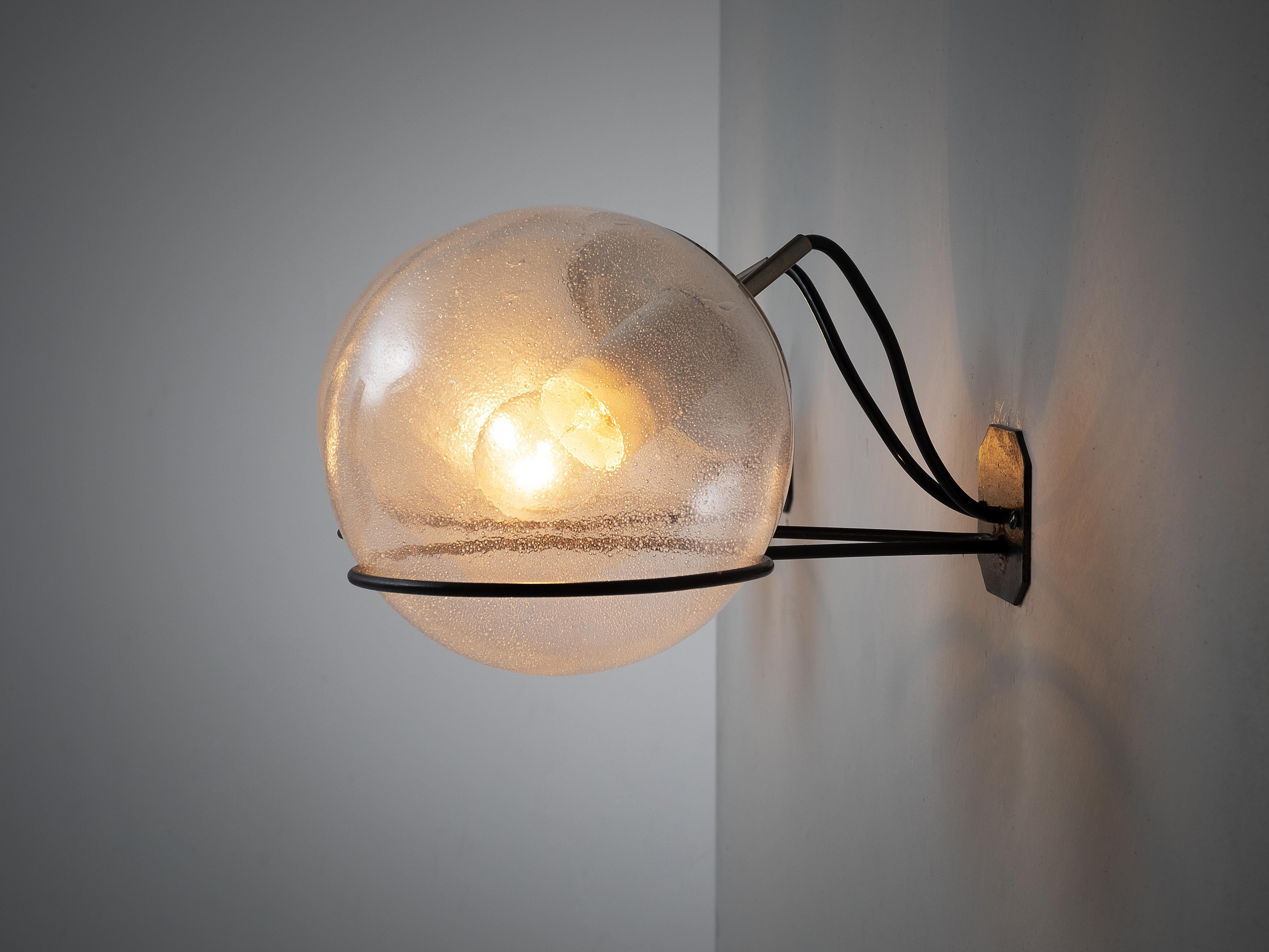 Italian Wall Light with Pulegoso Glass Bulbs