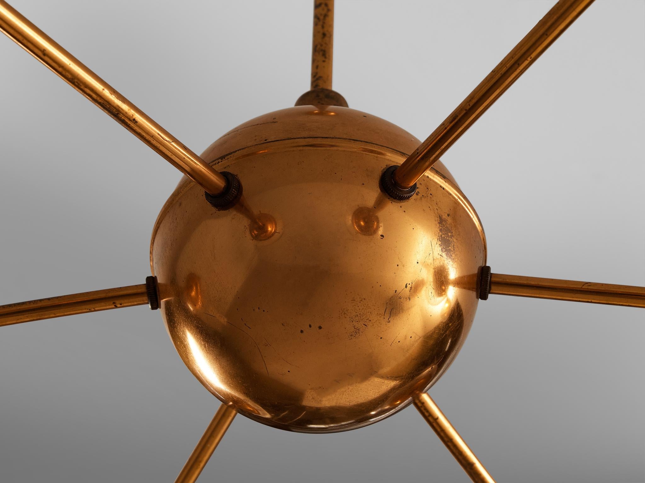 Sputnik Chandeliers in Copper and Blown Glass