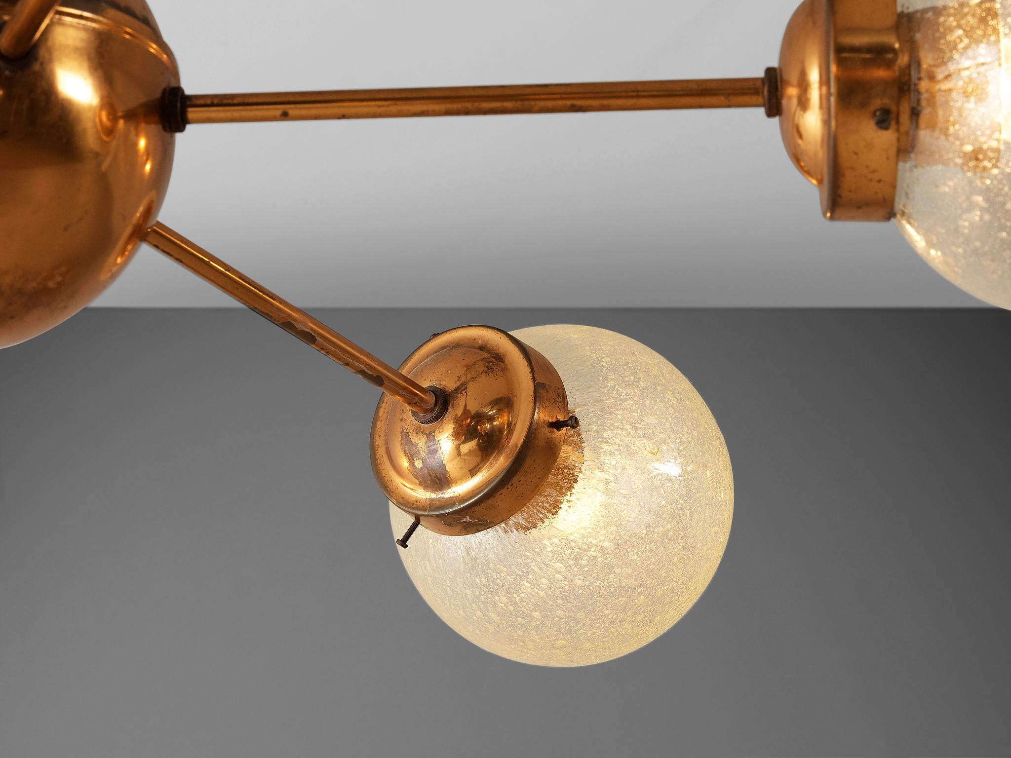 Sputnik Chandeliers in Copper and Blown Glass