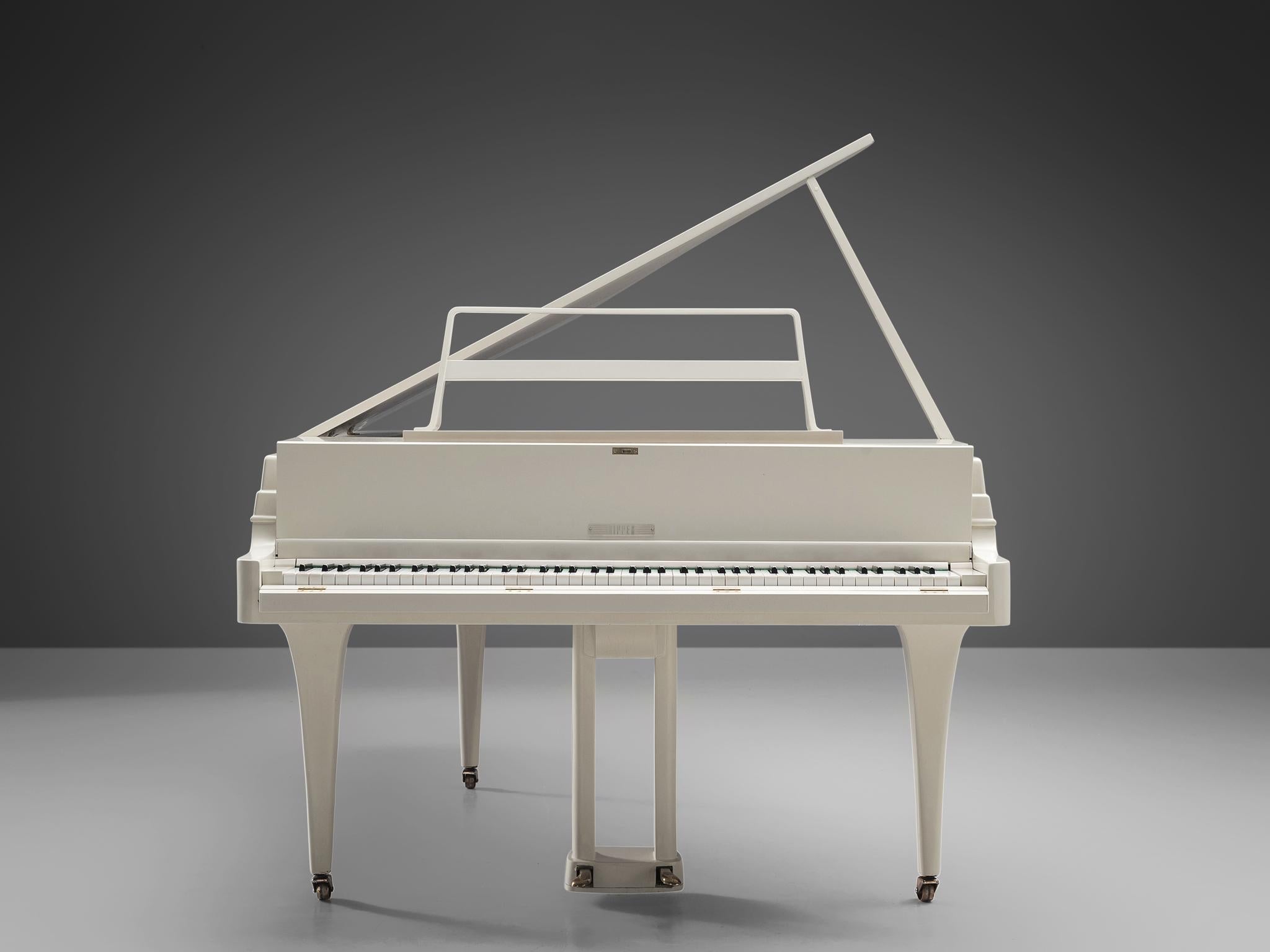 Johan Rippen Grand Piano in Off-White Cast Aluminum