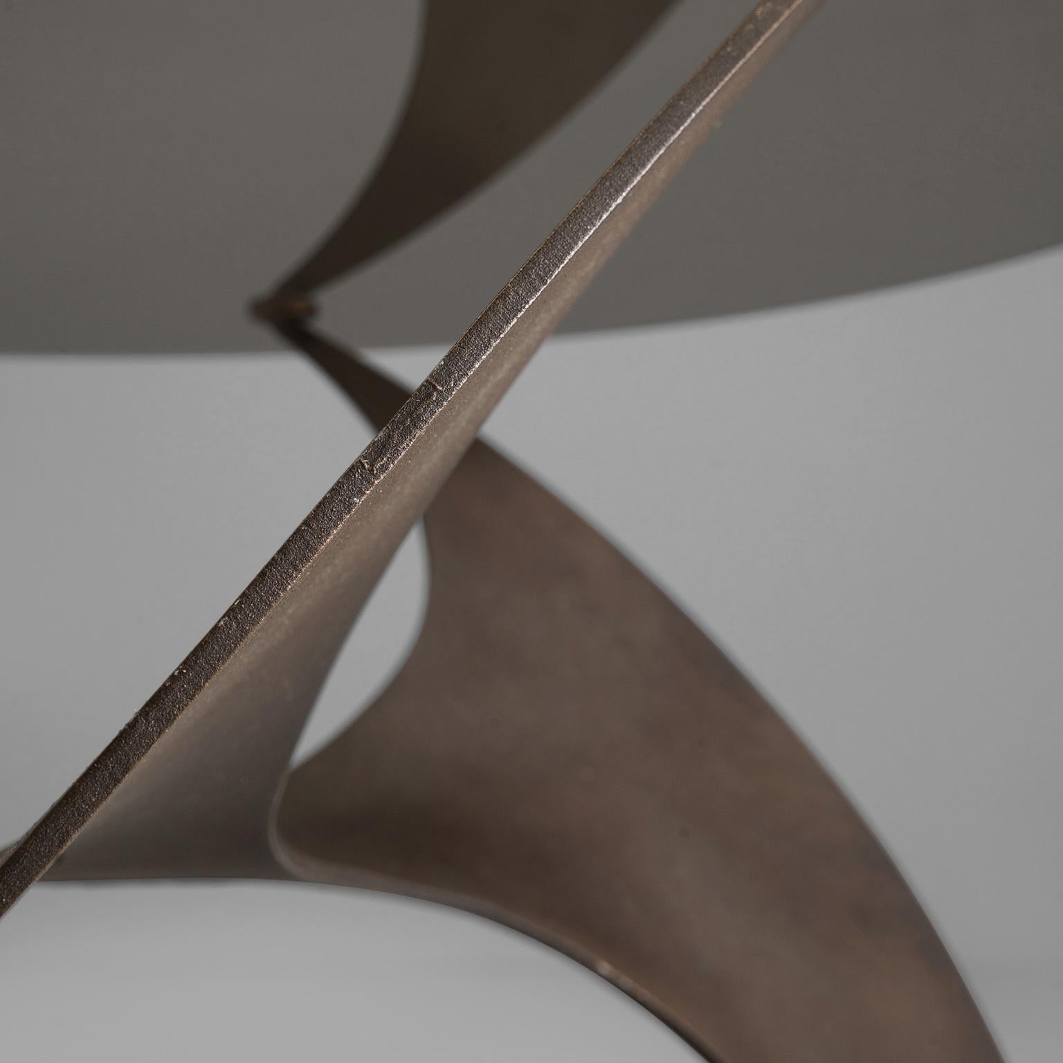 Knut Hesterberg ‘Propeller’ Coffee Table in Bronzed Metal and Glass