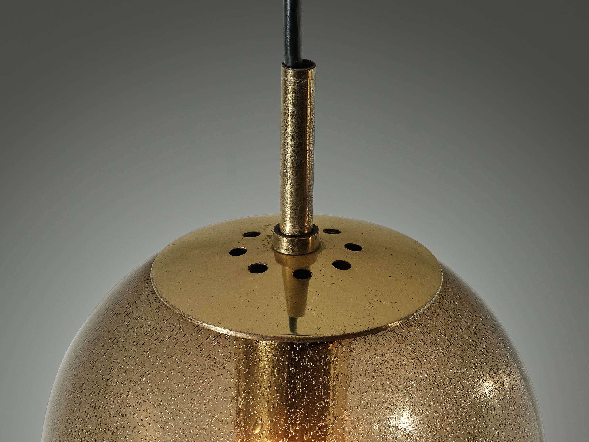 RAAK Pendant in Smoked Pulegoso Glass and Brass