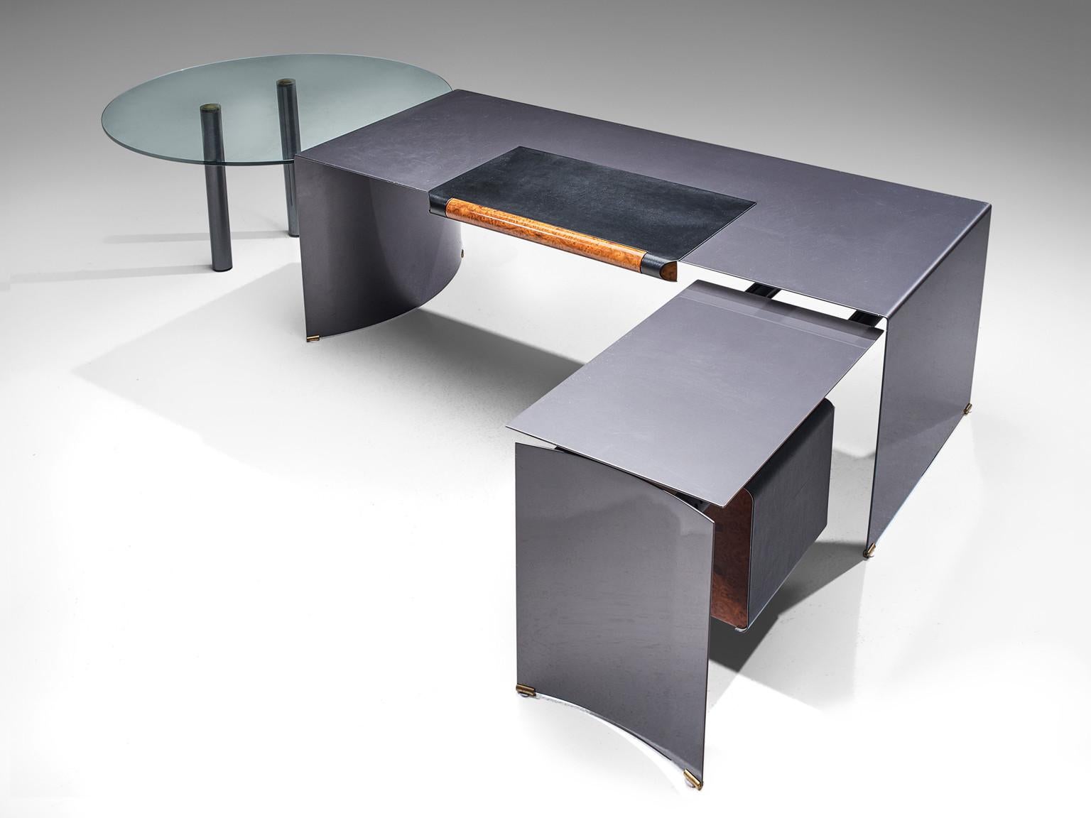Paolo Piva for B&B 'Arcada' Desk in Leather and Burl