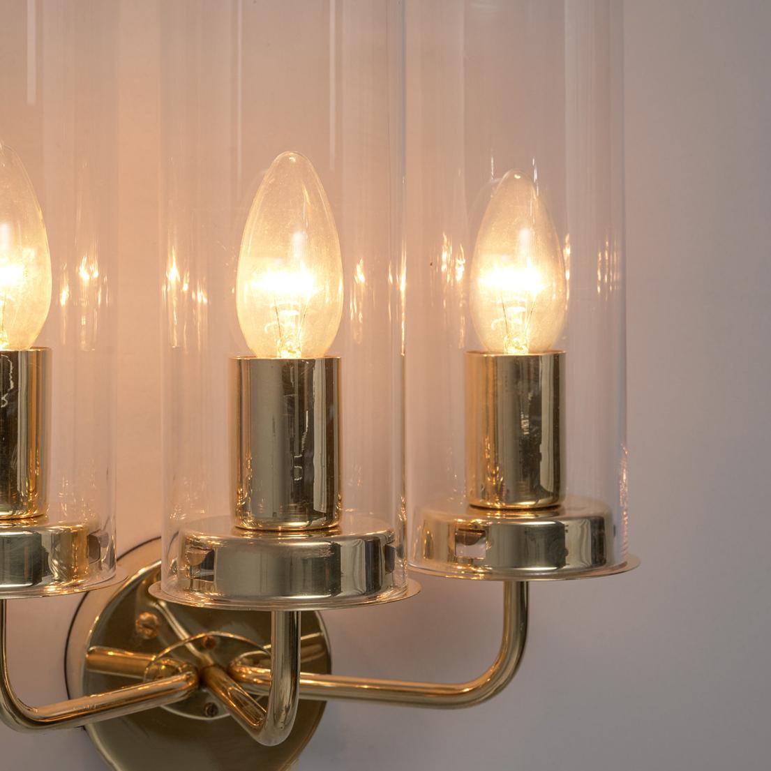 Hans-Agne Jakobsson 'Sonata' Wall Lights in Glass and Brass