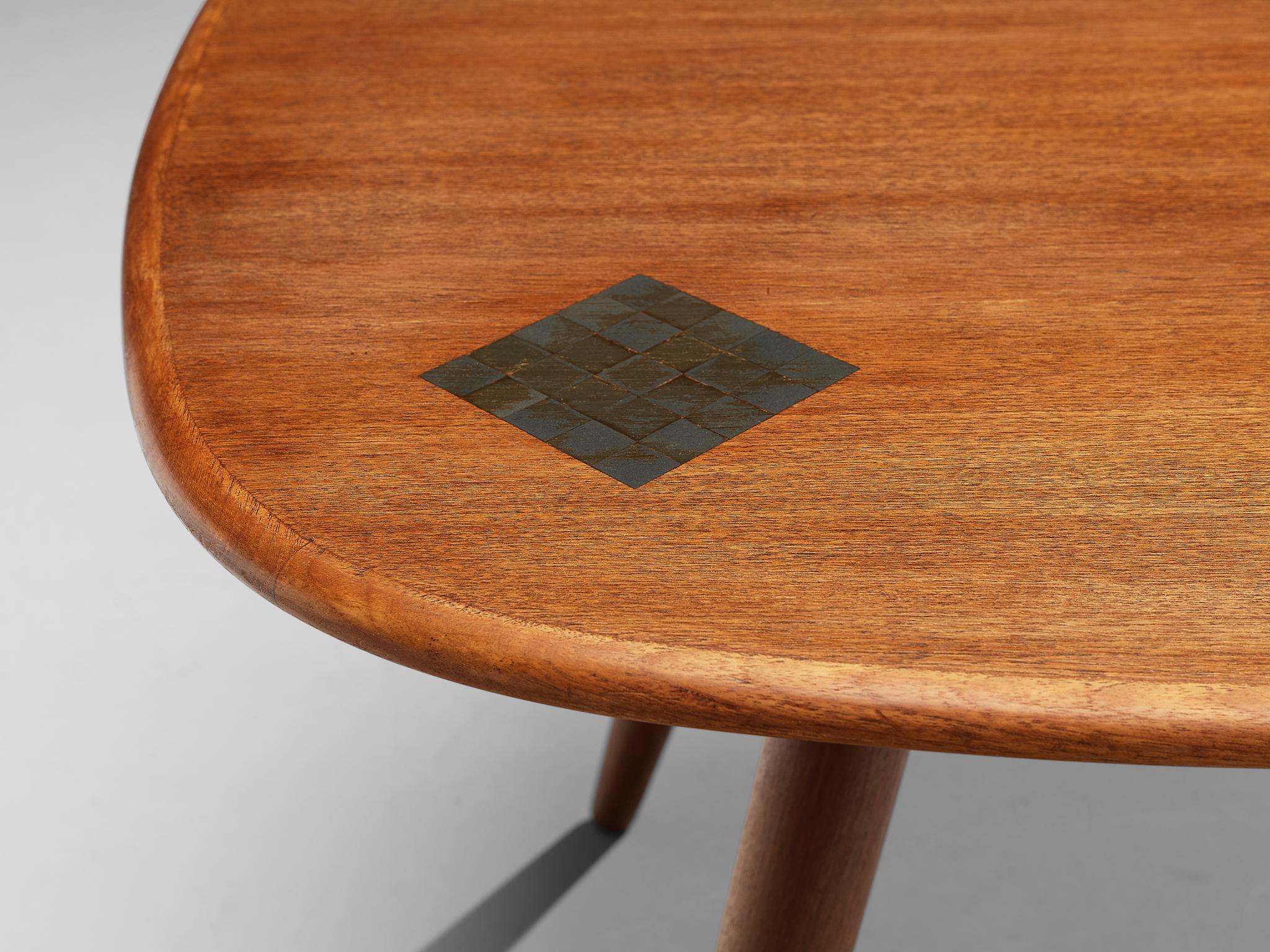 Side Table in Teak with Mosaic Inlay