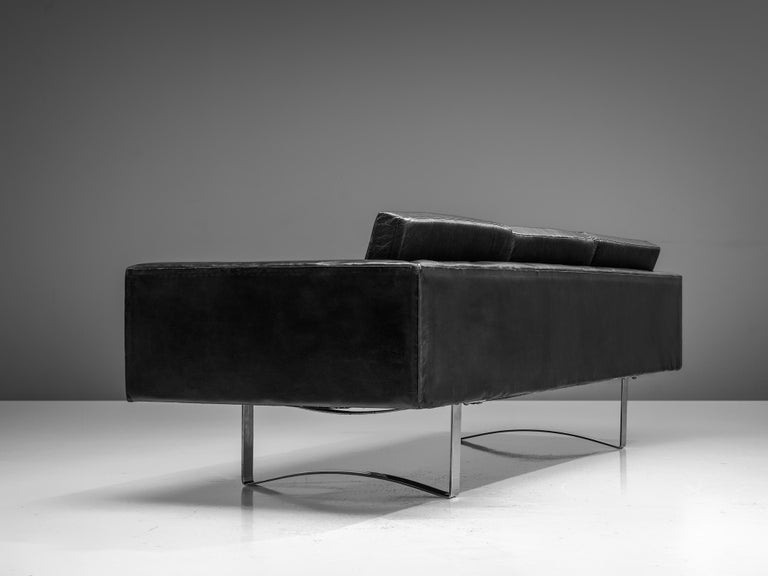 Bodil Kjaer Sofa in Black Leather and Steel
