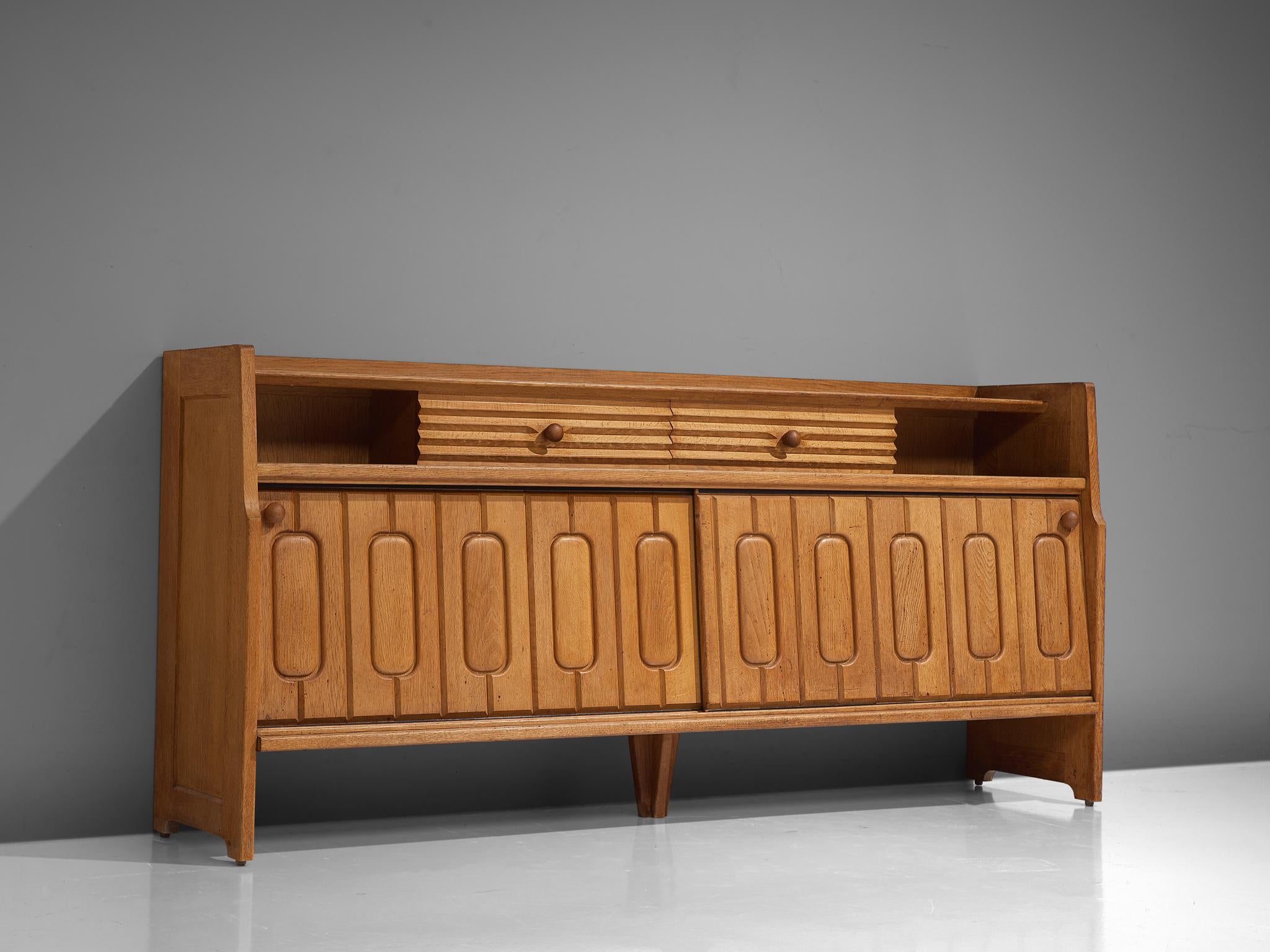 Guillerme & Chambron Sideboard in Oak and Ceramic