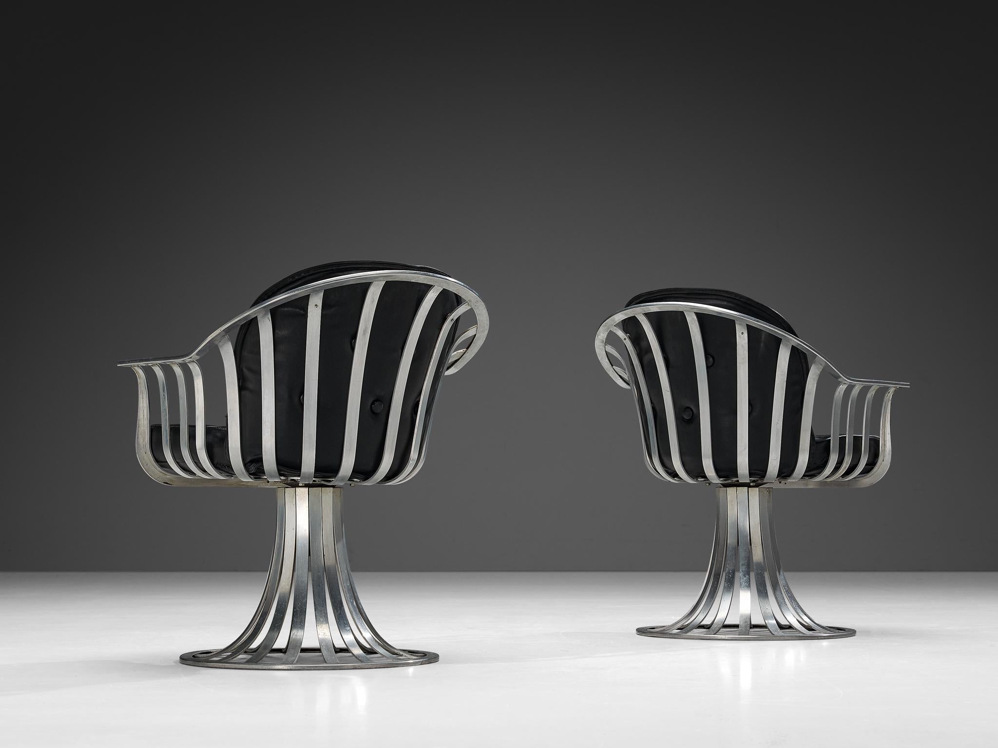 Herbert Saiger for Russell Woodard Pair of Chairs in Aluminum