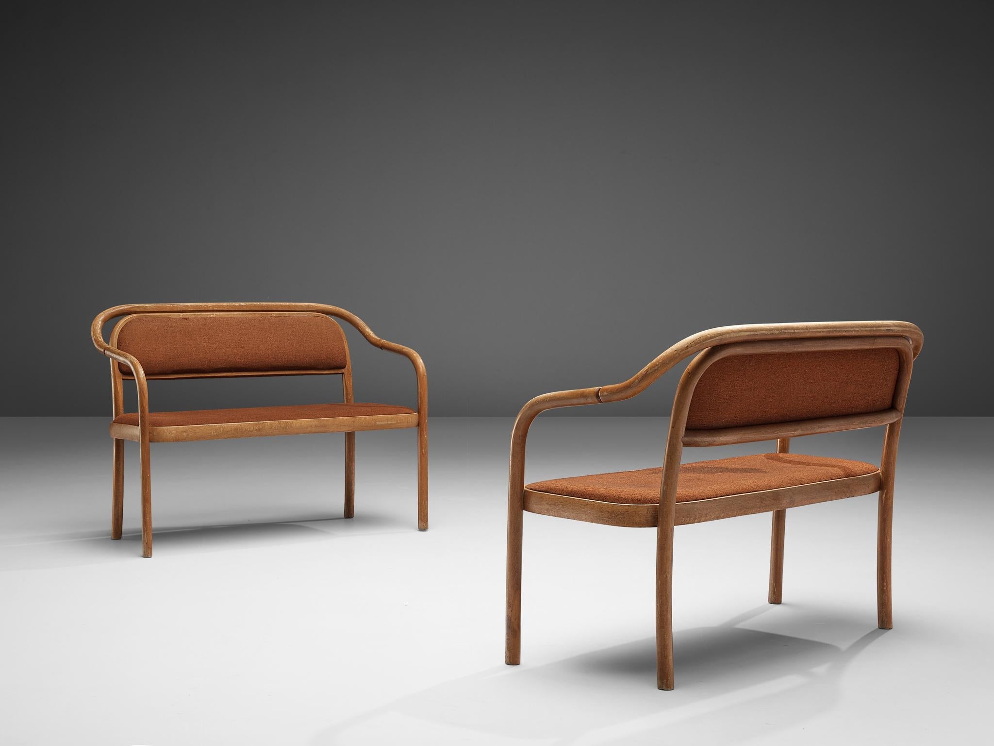 Antonín Šuman for TON Benches in Bentwood and Fabric
