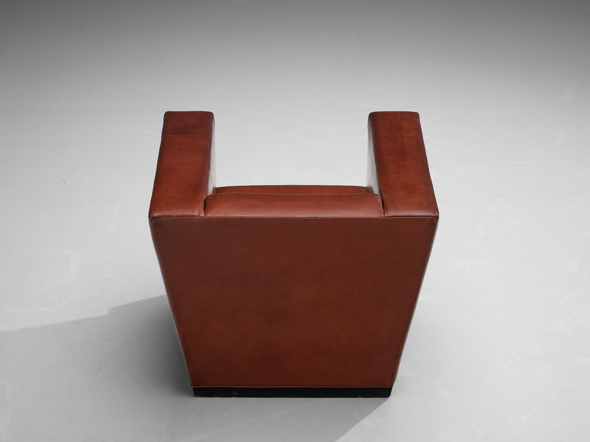 Rare Axel Einar Hjorth ‘Lido’ Lounge Chair in Patinated Leather