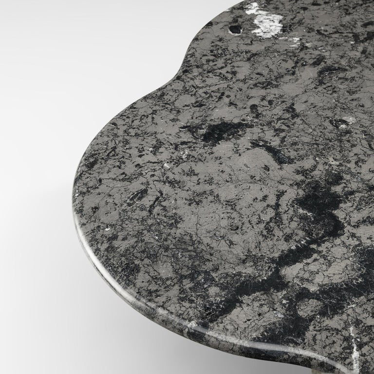 Clover Shaped Coffee Table in Grey Marble