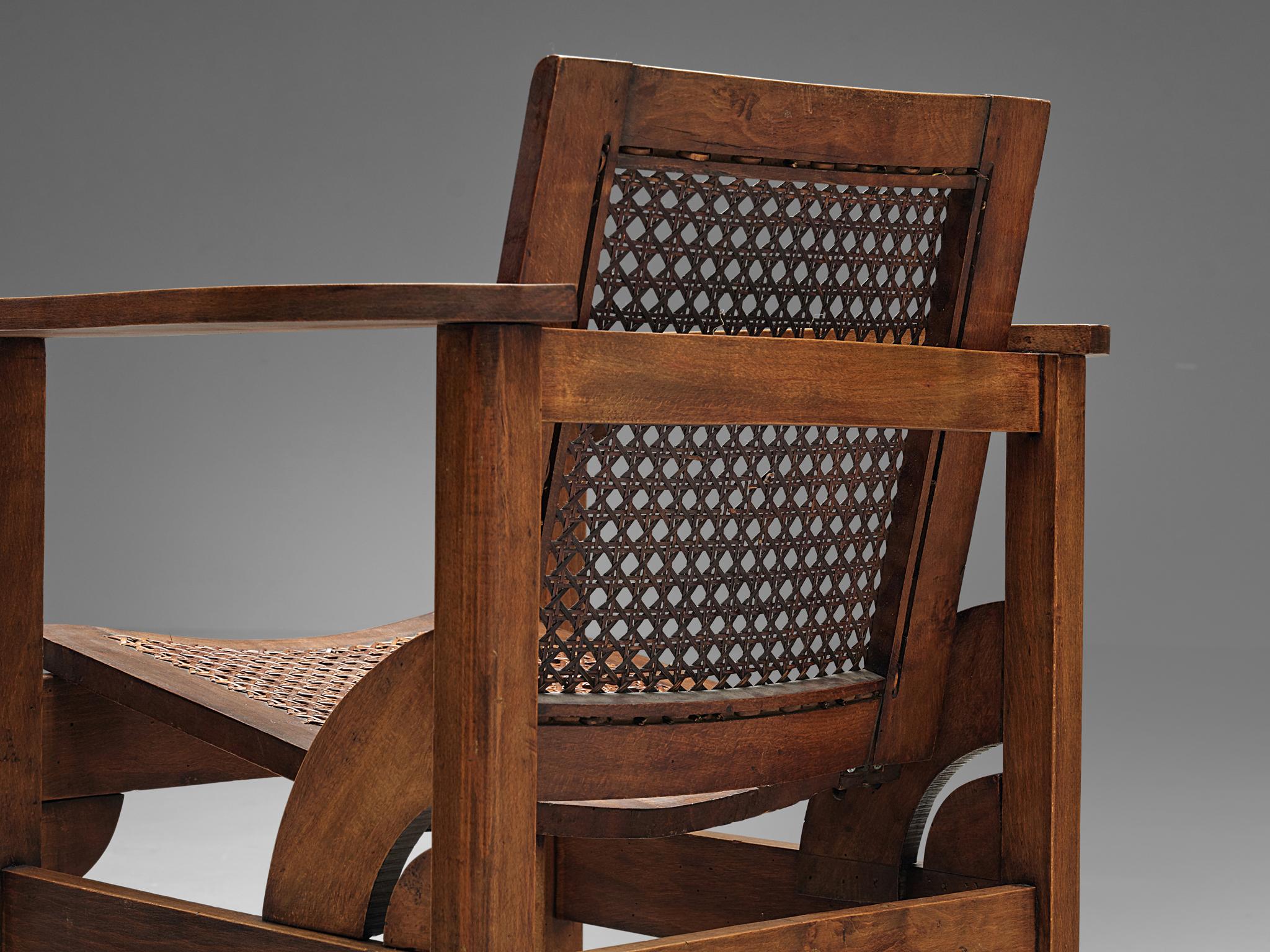 Pierre Dariel 'Hendaye' Armchair in Wood and Cane