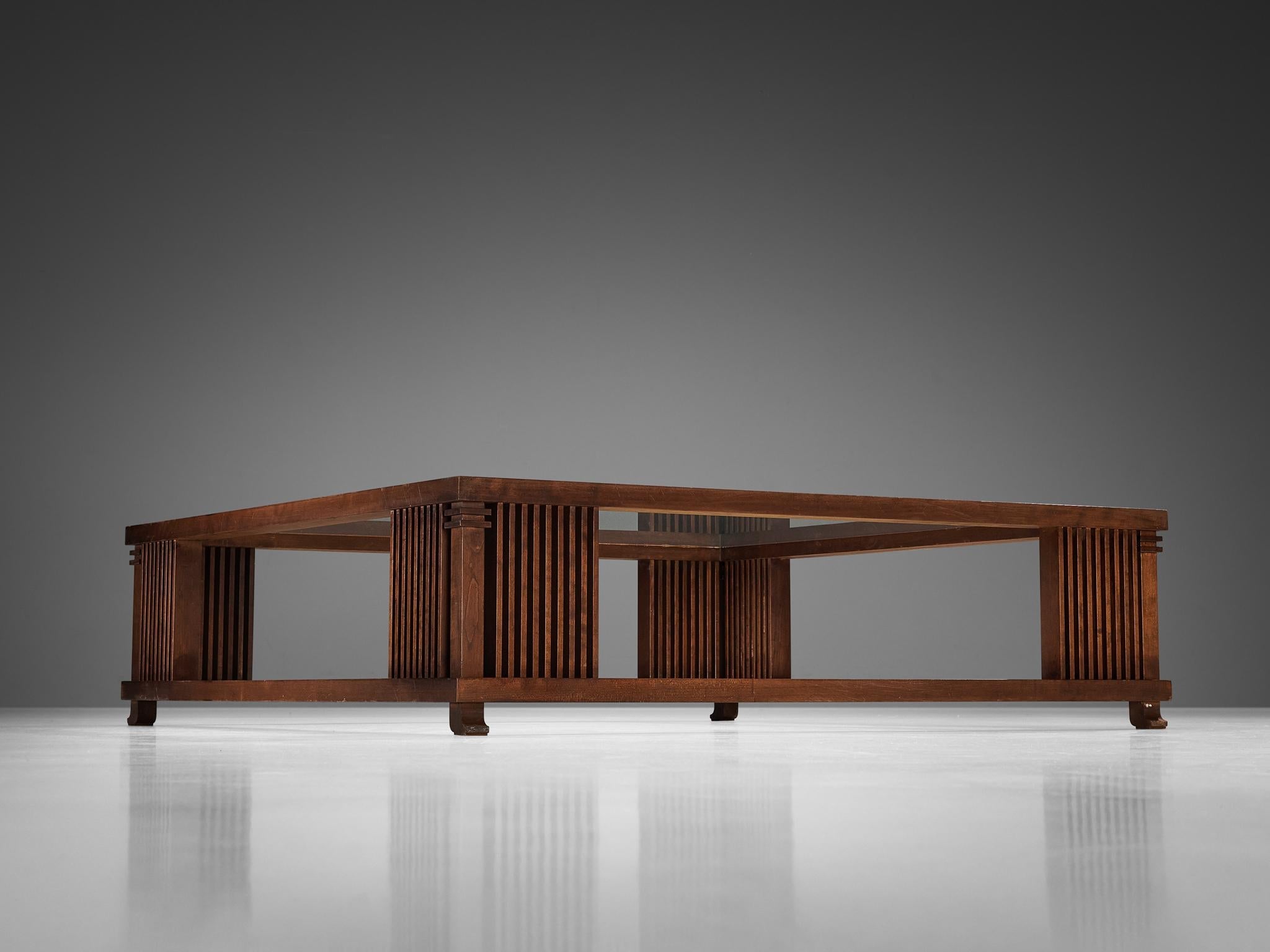 Frank Lloyd Wright for Cassina 'Robie' Coffee Table in Maple and Glass
