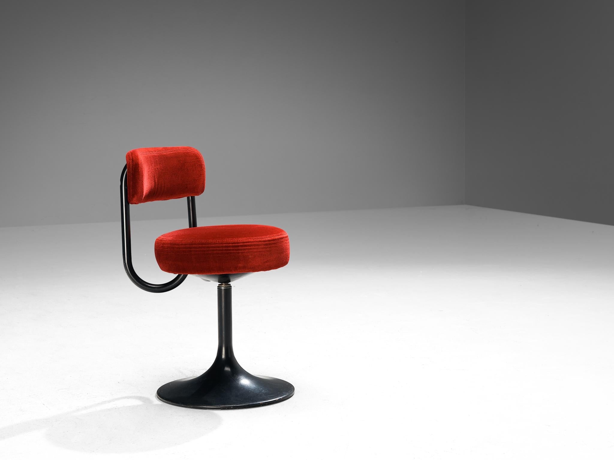 Börje Johanson for Johanson Design Set of Swivel Chairs in Red Velvet