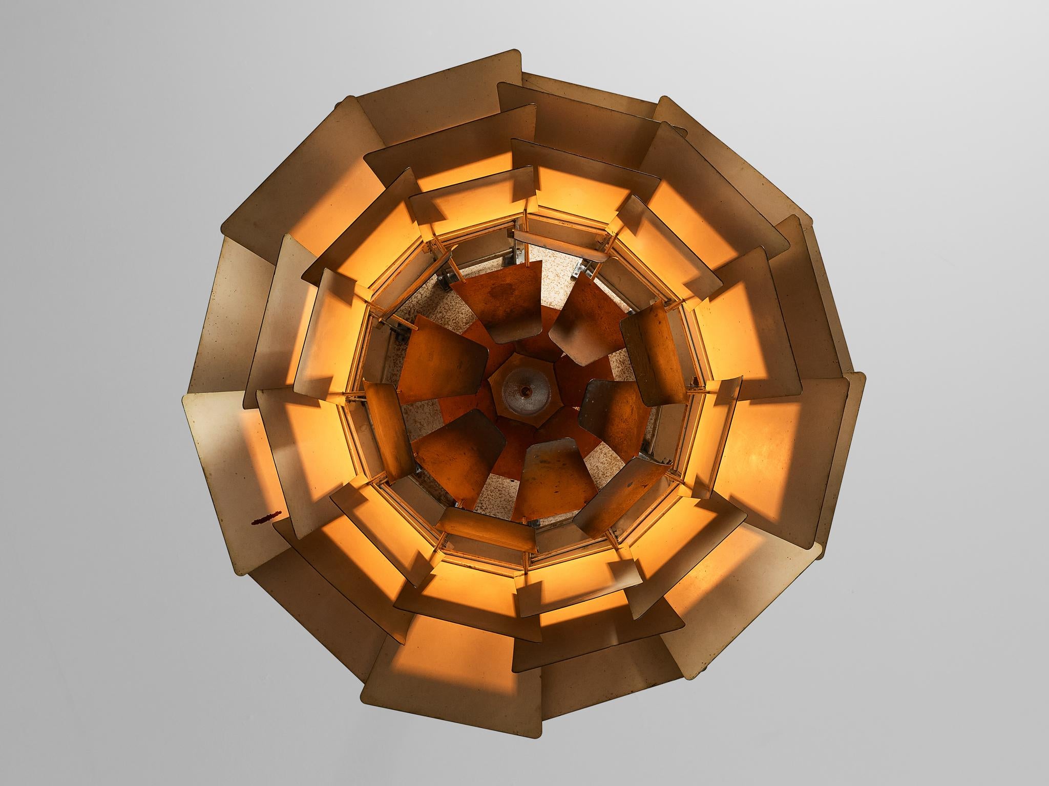 First Edition Poul Henningsen 'Artichoke' Chandelier with Copper Shades