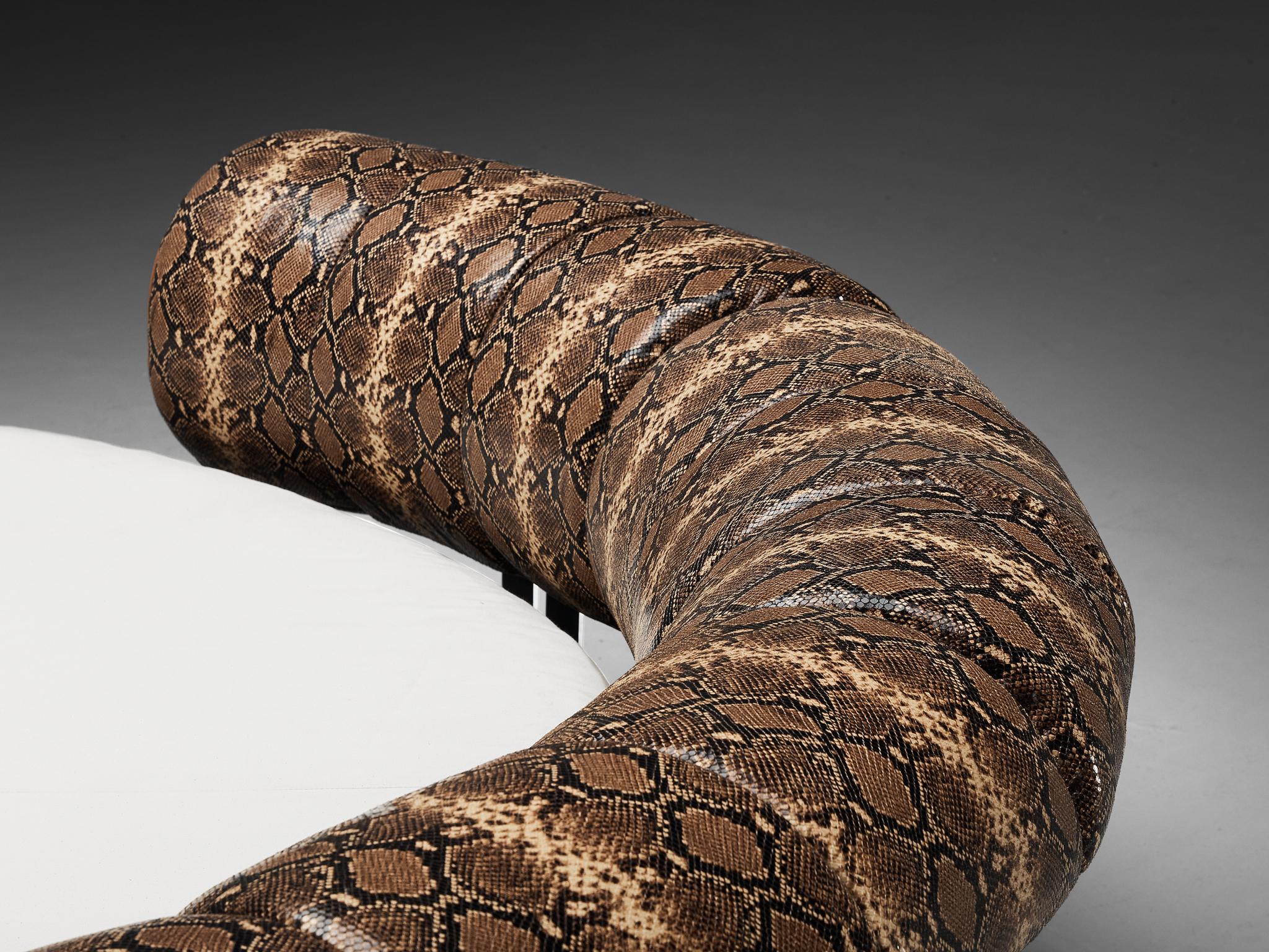 Luigi Massoni for Poltrona Frau 'Lullaby Due' Bed in Faux Snake Leather