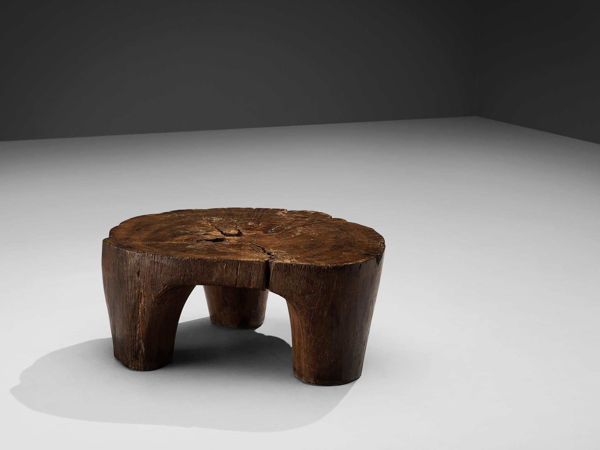 José Zanine Caldas Hand-Carved Coffee Table in Brazilian Hardwood