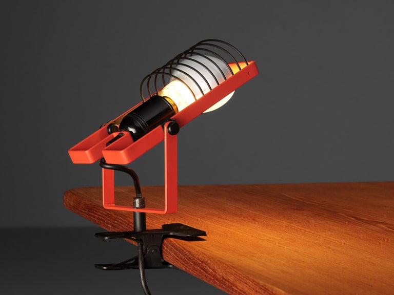 Ernesto Gismondi for Artemide First Edition 'Sintesi' Red Clamp Light