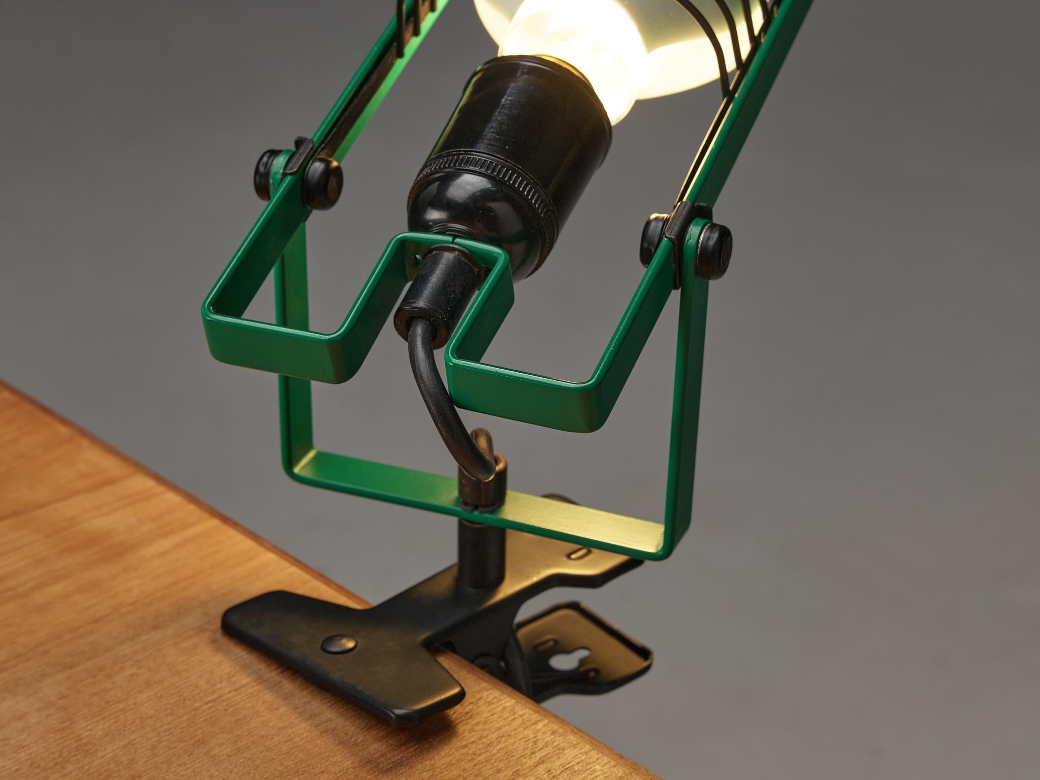 Ernesto Gismondi for Artemide First Edition 'Sintesi' Green Clamp Light