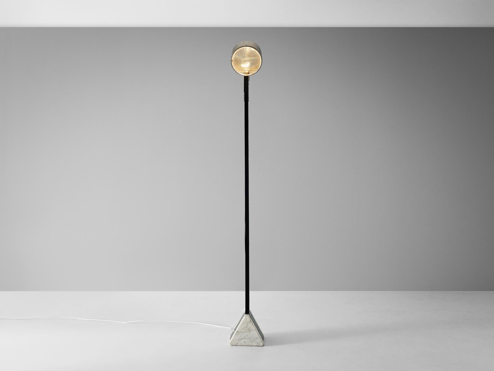 Rare G. Fantinato for Febo Luce 'Faro' Floor Lamp in Steel and Marble