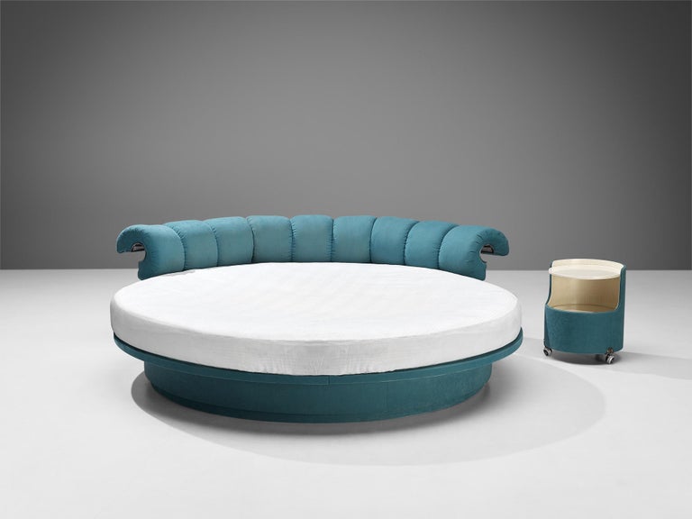 Luigi Massoni for Poltrona Frau Lullaby Due Turquoise Bed with Nightstand