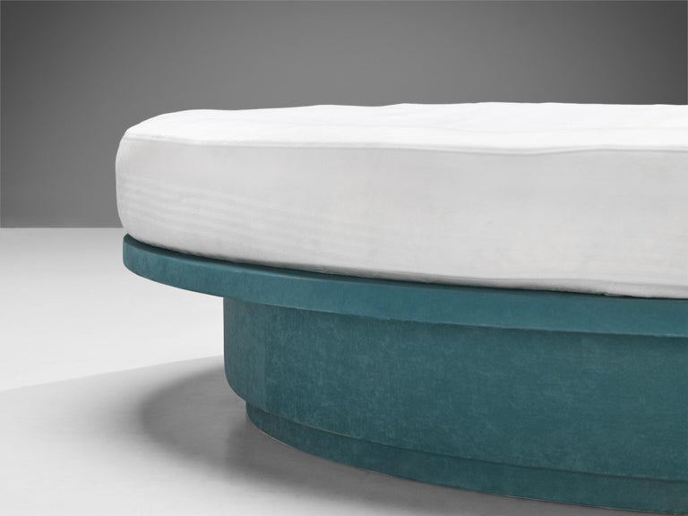 Luigi Massoni for Poltrona Frau Lullaby Due Turquoise Bed with Nightstand