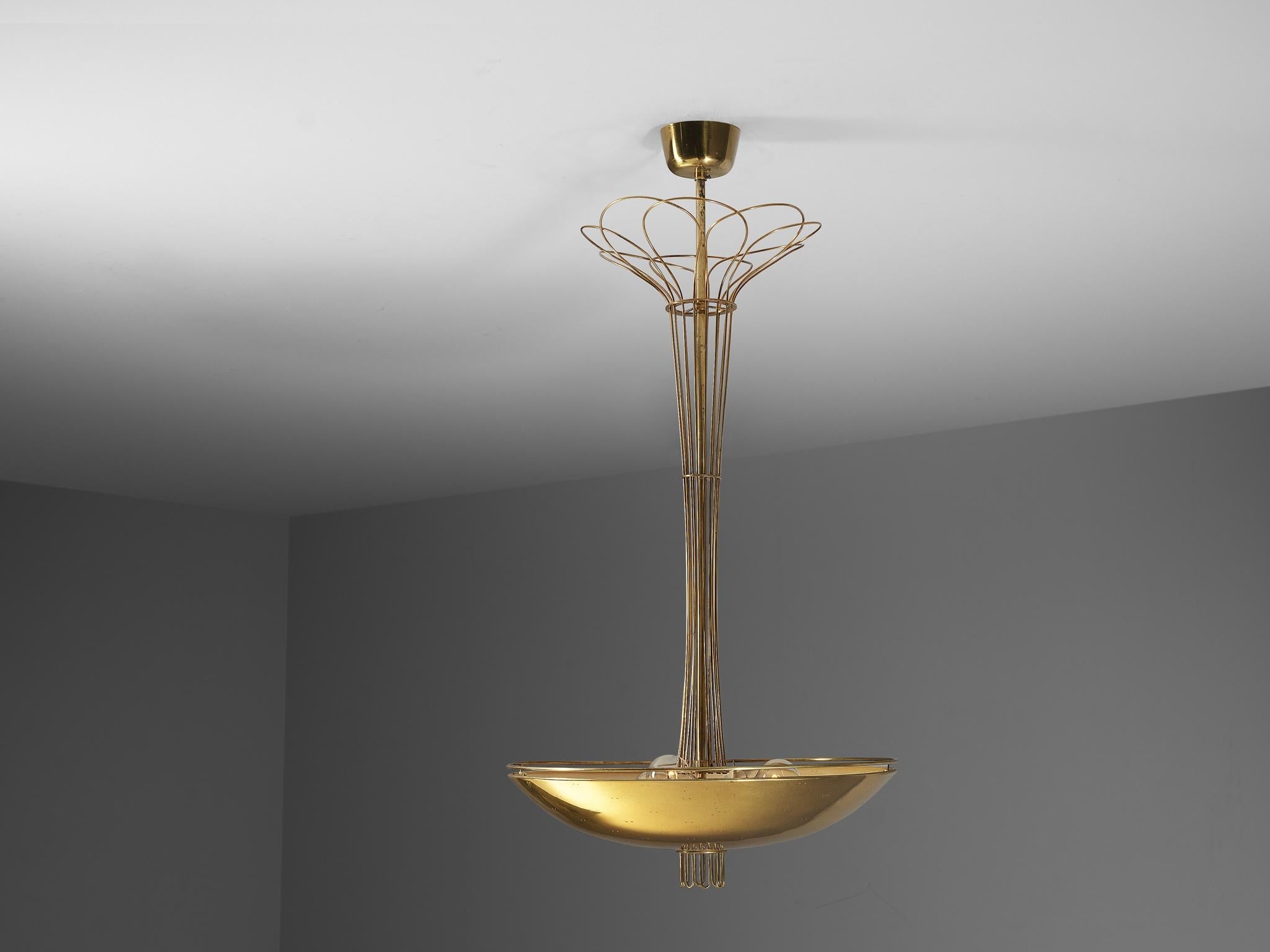 Paavo Tynell for Idman Chandelier in Brass