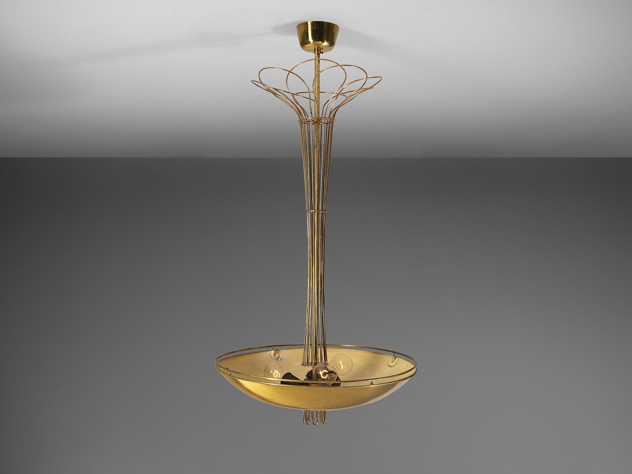 Paavo Tynell for Idman Chandelier in Brass