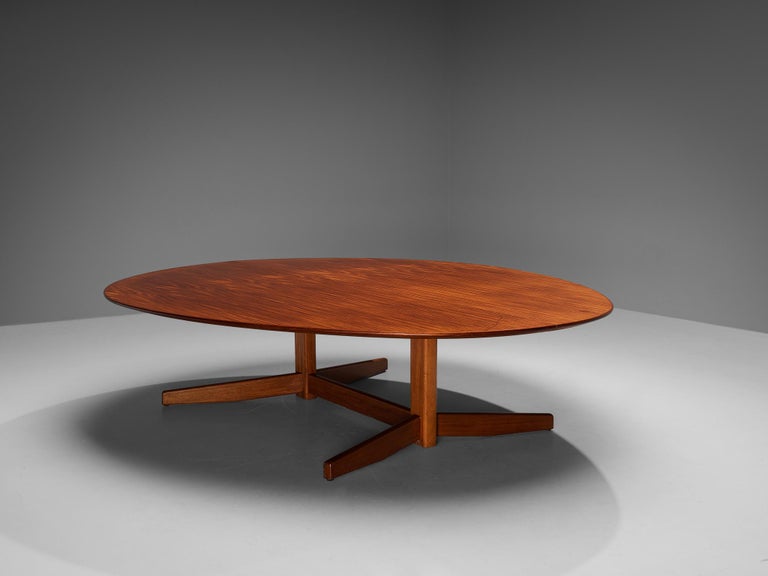 Danish Oval Large Dining Table in Mahogany