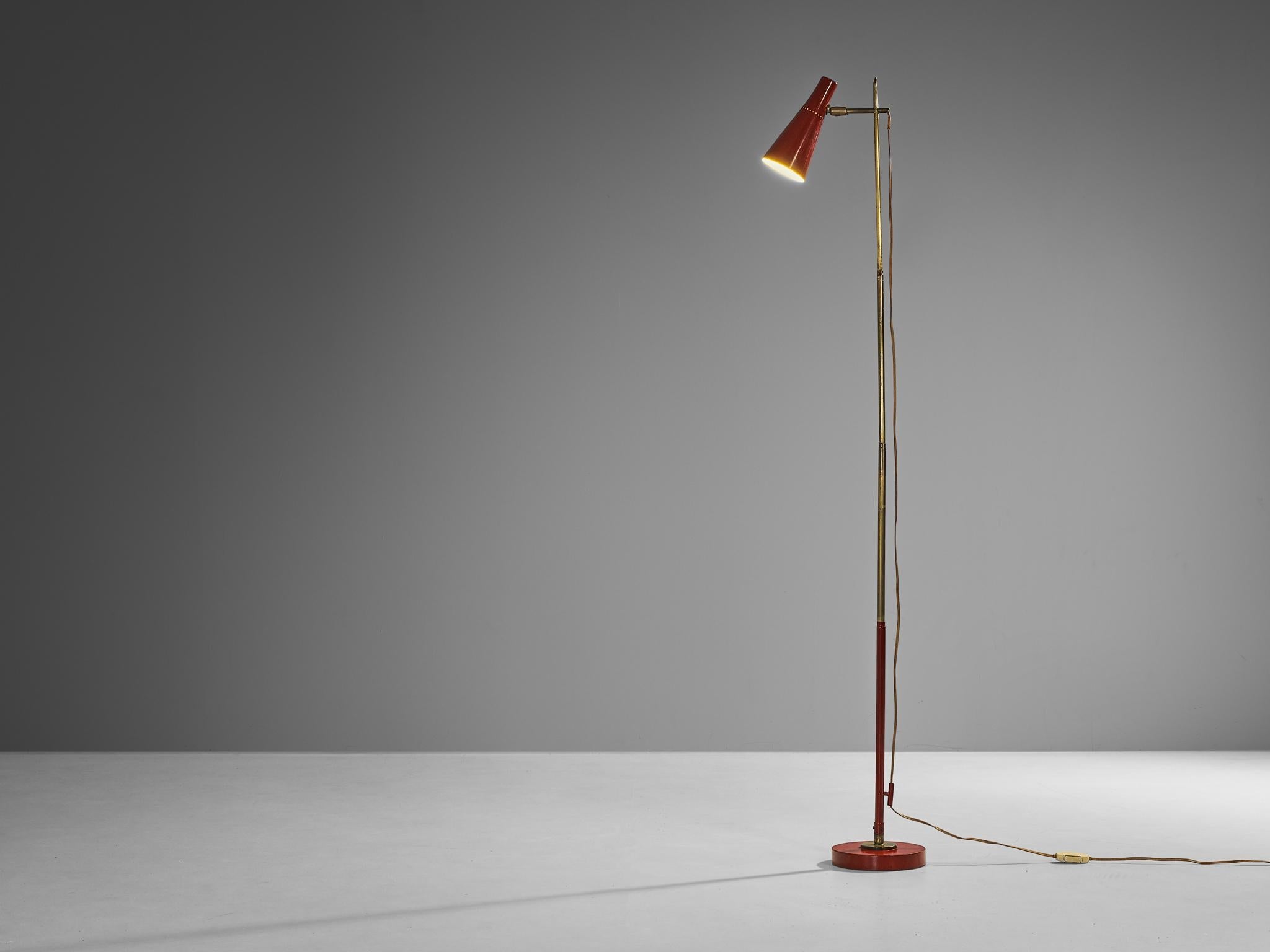 Angelo Ostuni and Renato Forti for O-Luce '201' Floor or Table Lamp in Red