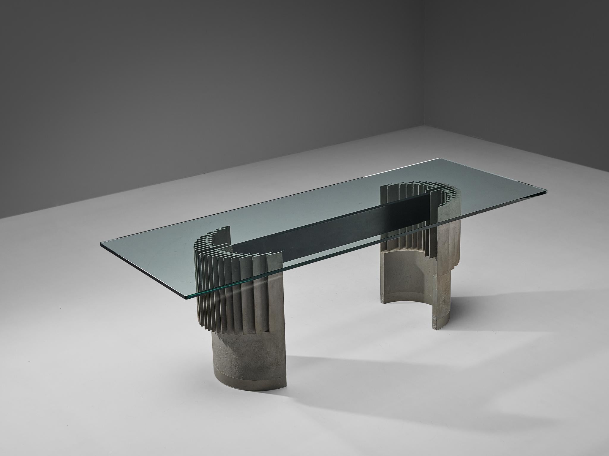 Giovanni Offredi for Saporiti Dining Table with Sculptural Base