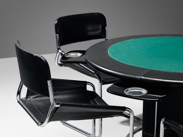 Post Modern Italian Game Table with Integrated Chess Board and Chairs