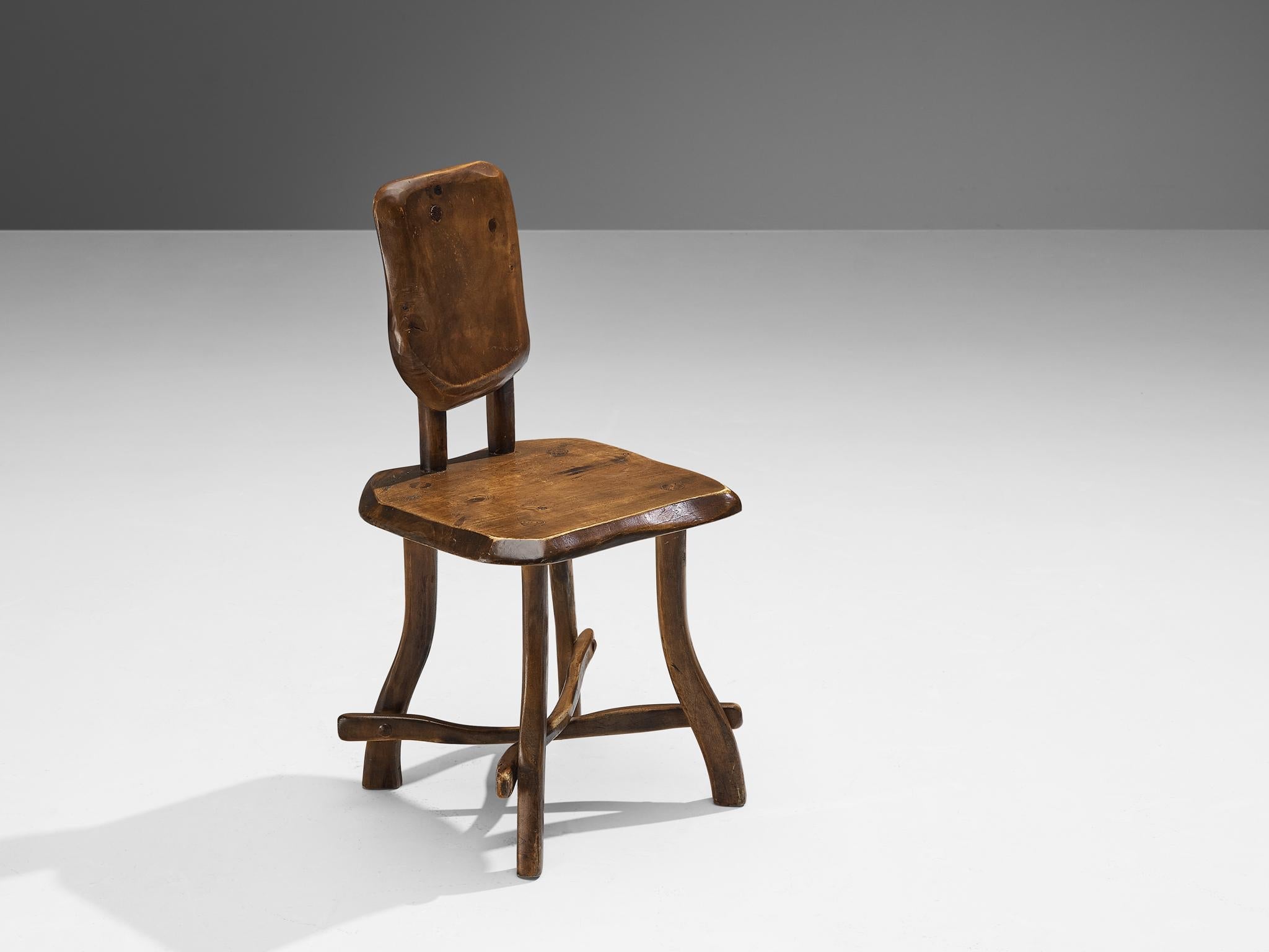 Organic Brutalist Chair and Stool in Maple